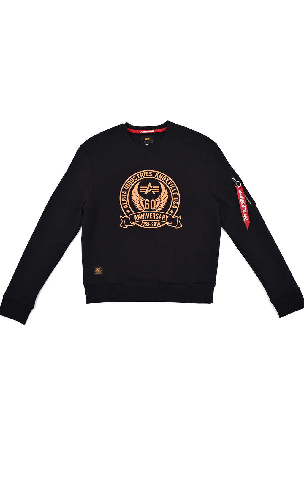 Свитшот ALPHA INDUSTRIES 60TH ANNIVERSARY CREW black 