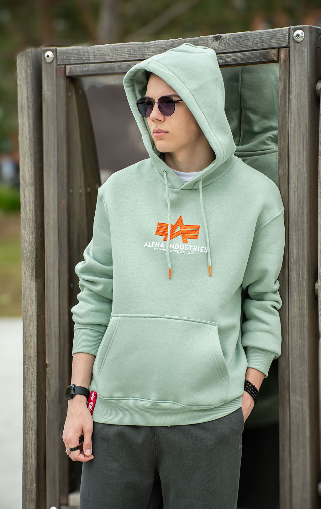 Толстовка ALPHA INDUSTRIES BASIC HOODY RUBBER dusty green 