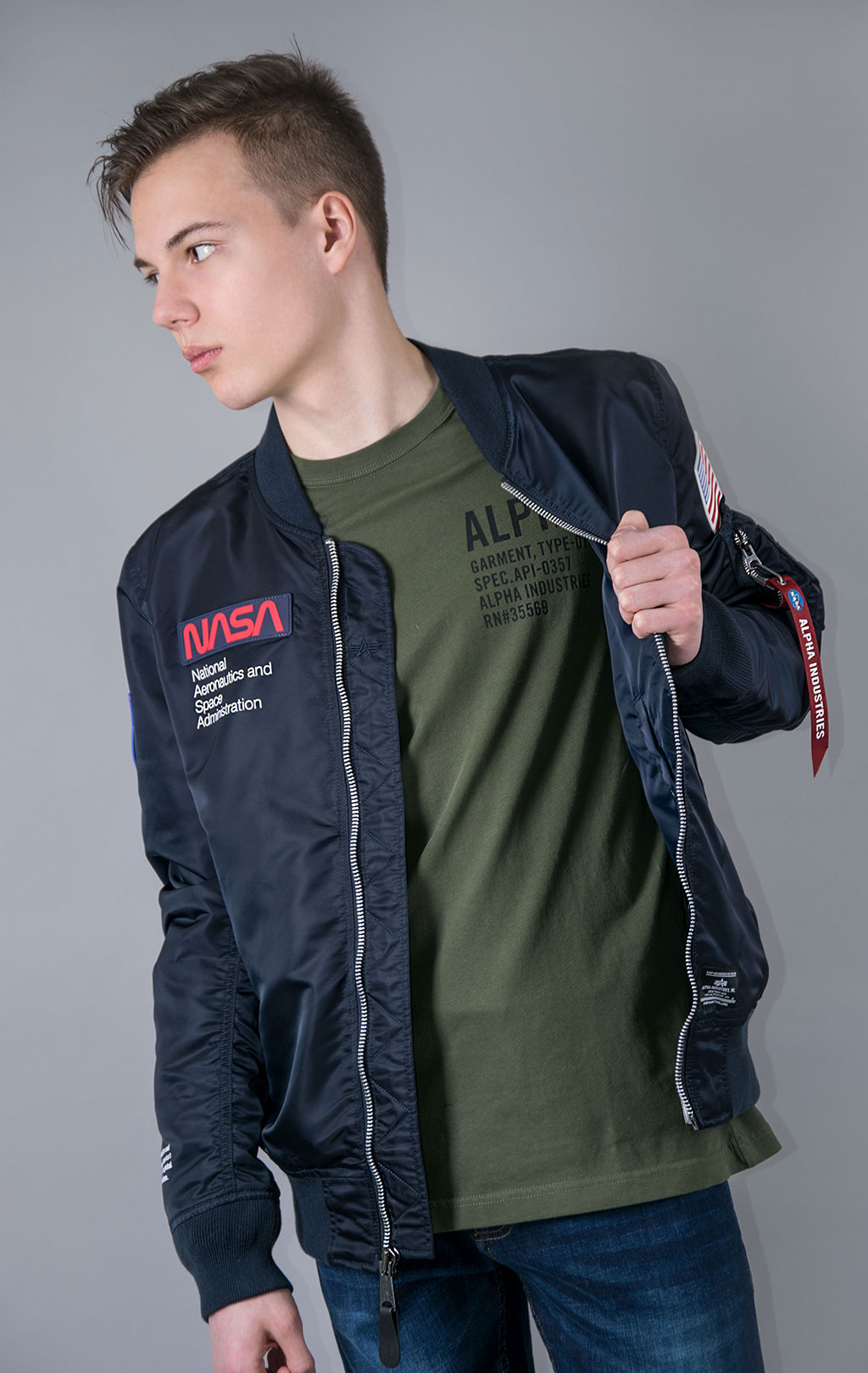 Ветровка ALPHA INDUSTRIES NASA GEN-II FLIGHT JACKET L-2B SS 23 m replica blue 