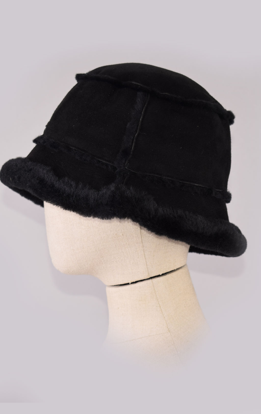 Женская панама PARAJUMPERS SHEARLING BUCKET HAT овчина FW 21/22 black 