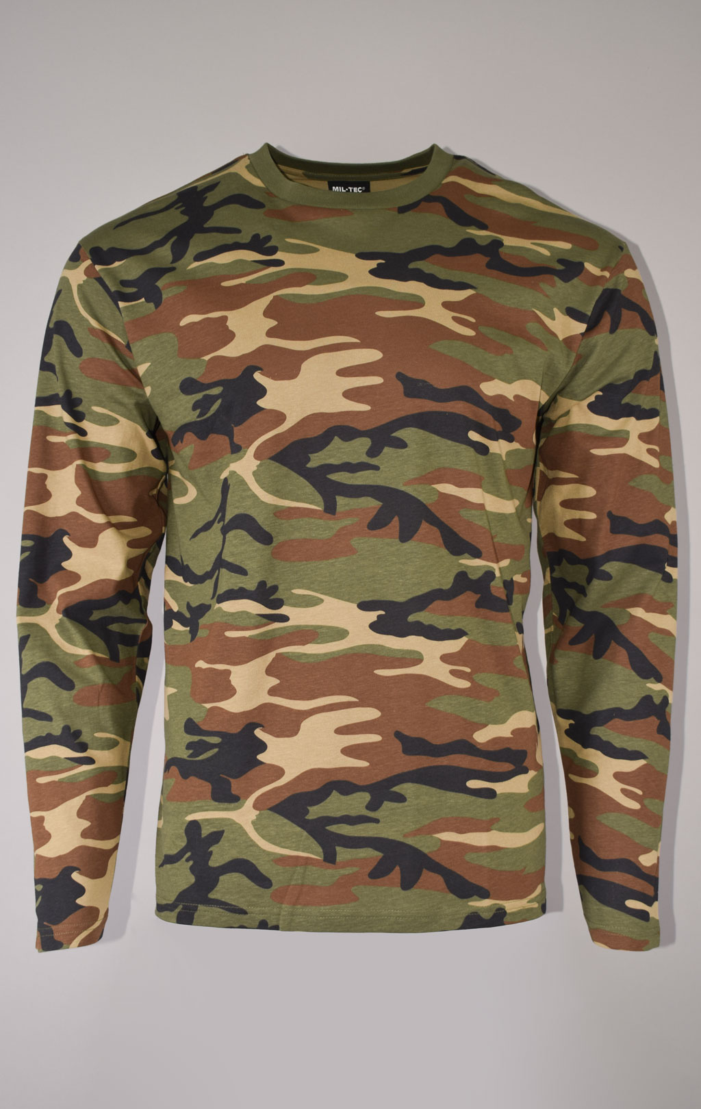 Футболка полевая Mil-Tec длинный рукав camo woodland 