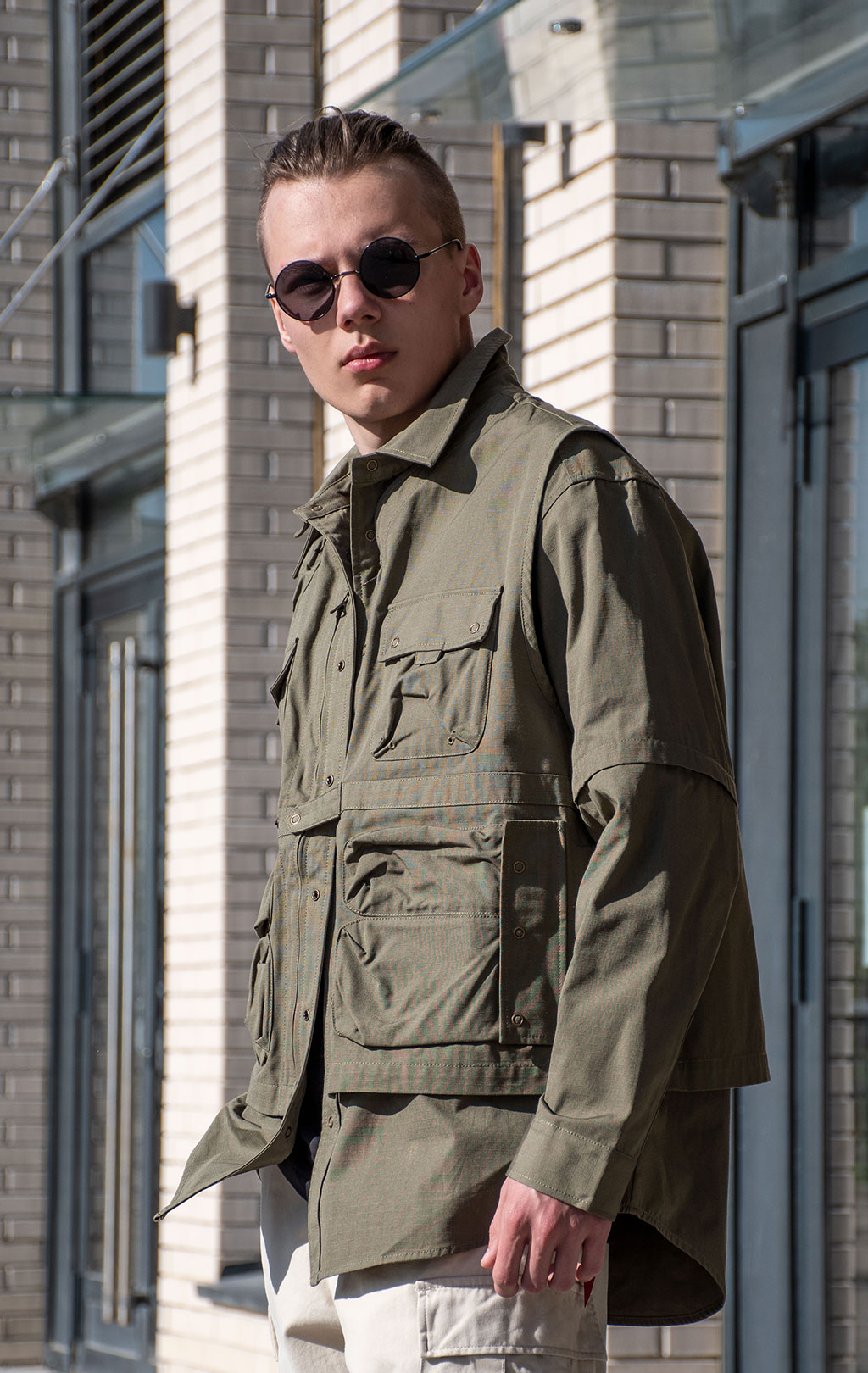 Ветровка трансформер ALPHA INDUSTRIES C-1 MOD SHIRT JACKET SS 24 m OG-107 green 