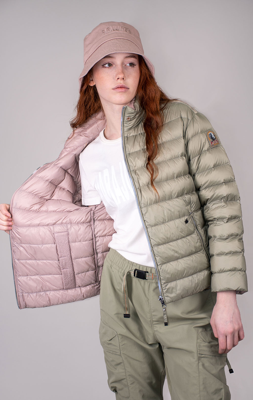Женская куртка-пуховик лёгкая PARAJUMPERS LETIZIA REVERSO двусторонняя SS 24 sage-misty lilac 