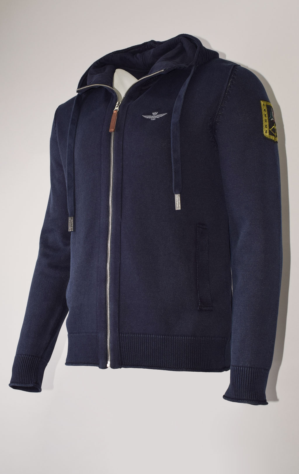 Свитер на молнии AERONAUTICA MILITARE big size SS 23/IN blue navy (MA 1426) 