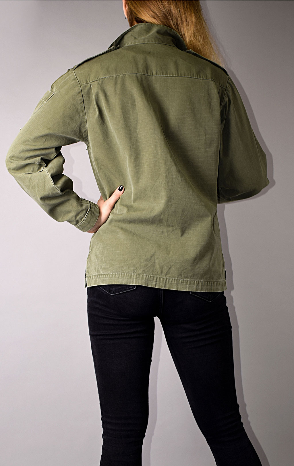 Женская рубашка старого образца поплин olive б/у США