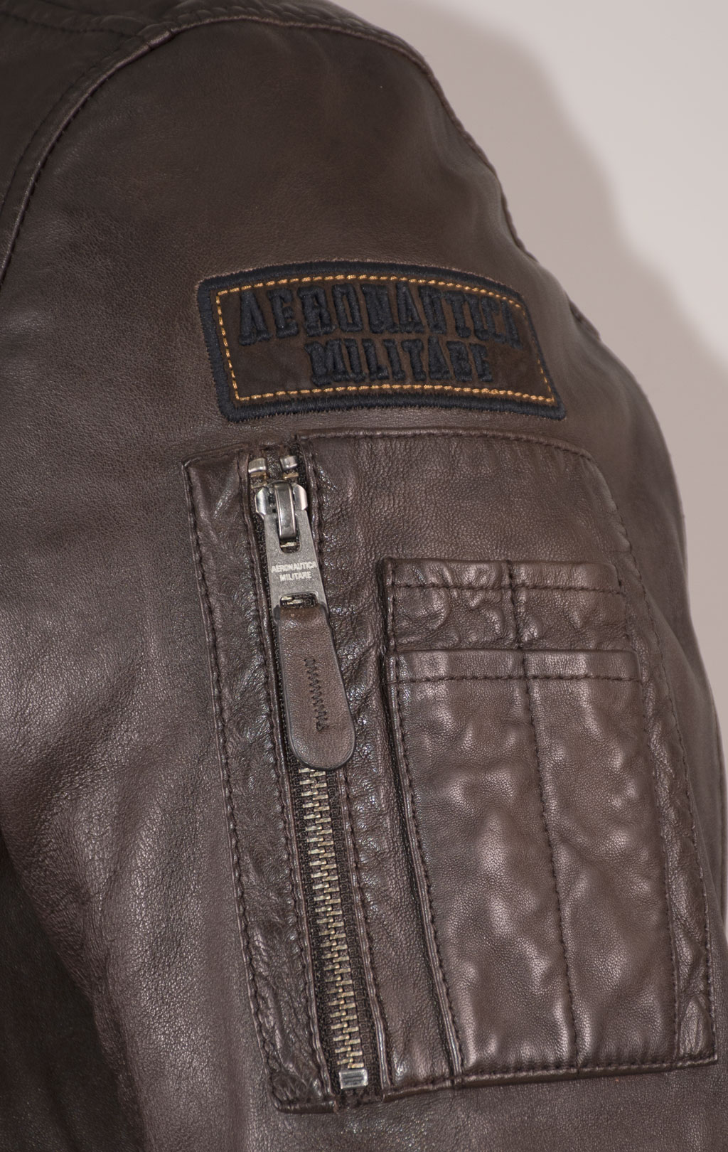 Куртка-пилот AERONAUTICA MILITARE big size кожа FW 24/25/IN marrone (PN 950) 