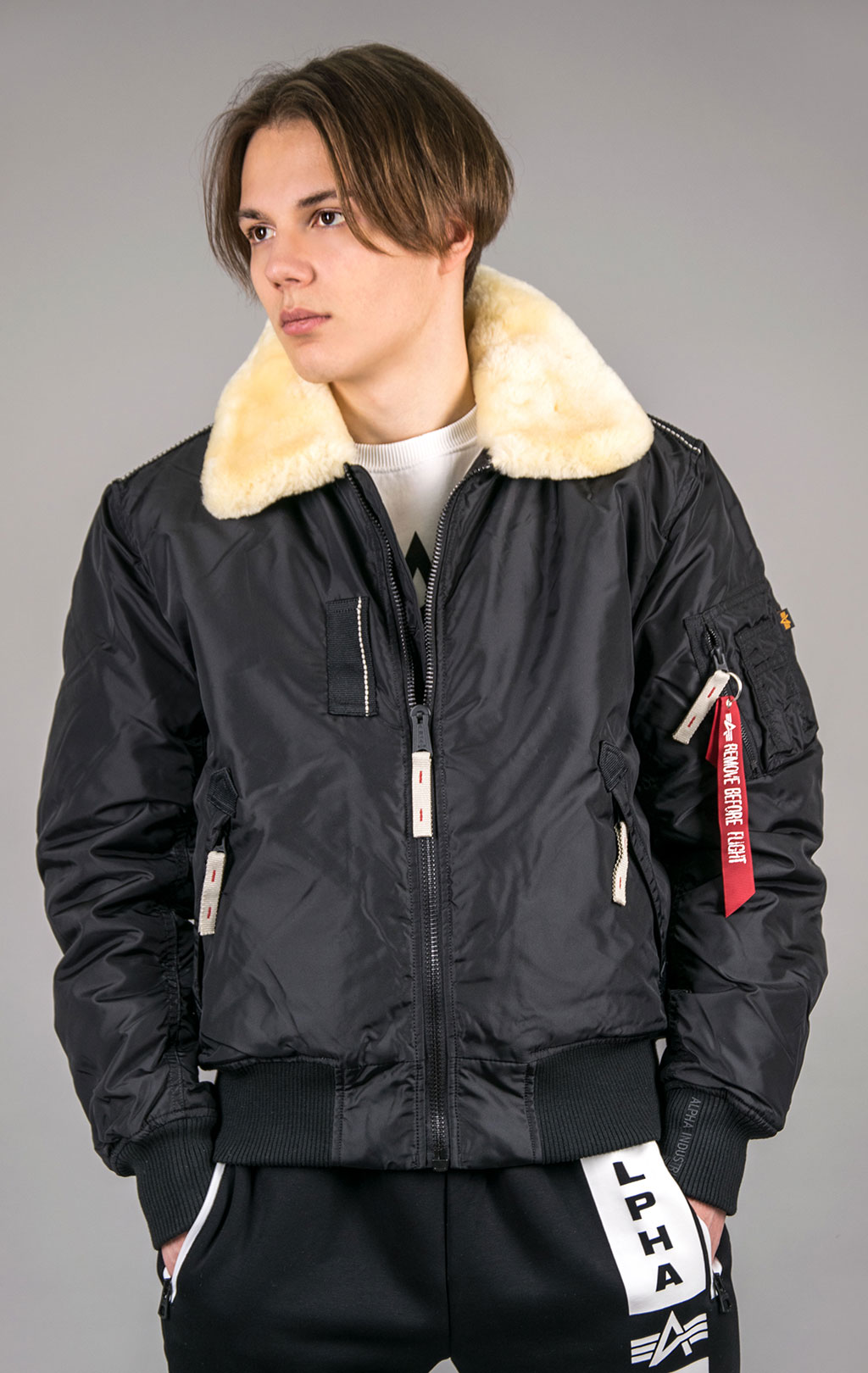 Куртка-пилот ALPHA INDUSTRIES INJECTOR-III black/beige 