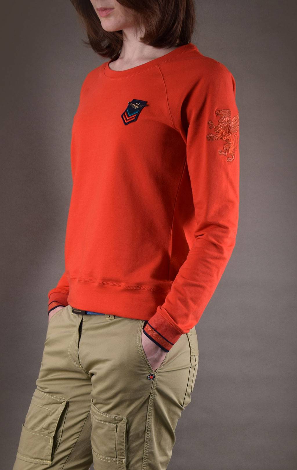 Женский свитшот AERONAUTICA MILITARE SS19 arancio (FE 1359) 