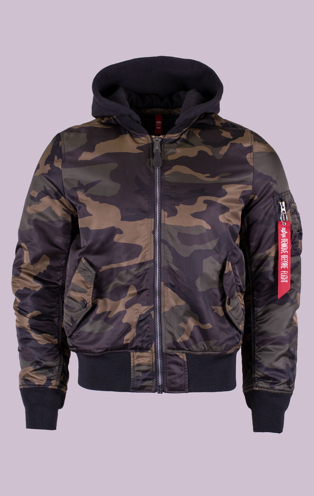 Куртка-бомбер ALPHA INDUSTRIES MA-1 NATUS dark woodland camo 
