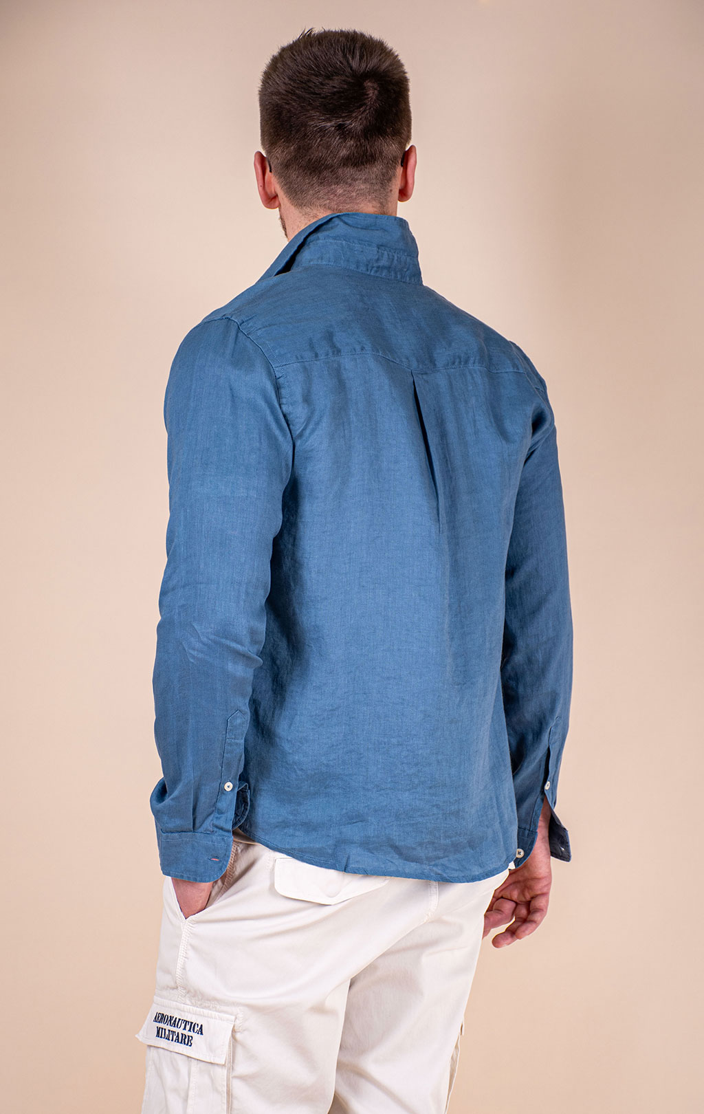 Рубашка AERONAUTICA MILITARE SS 26/BD dusty blue (CA 1321) 