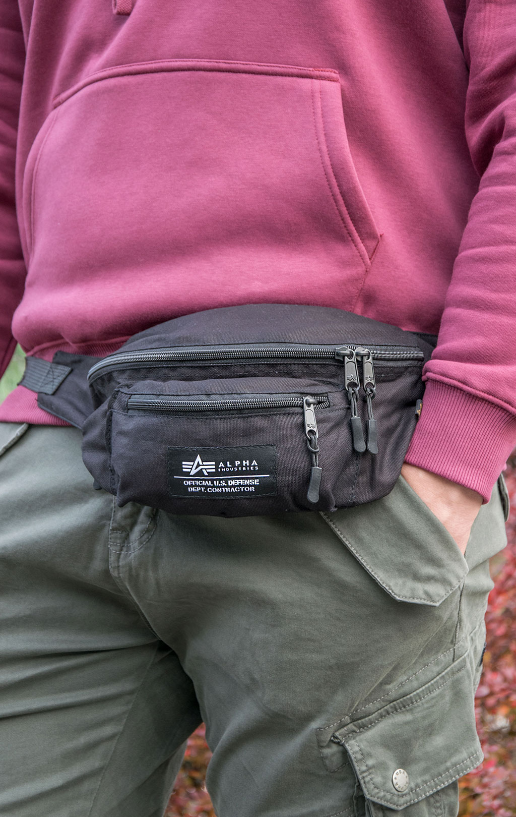 Сумка поясная ALPHA INDUSTRIES BIG WAIST BAG black 