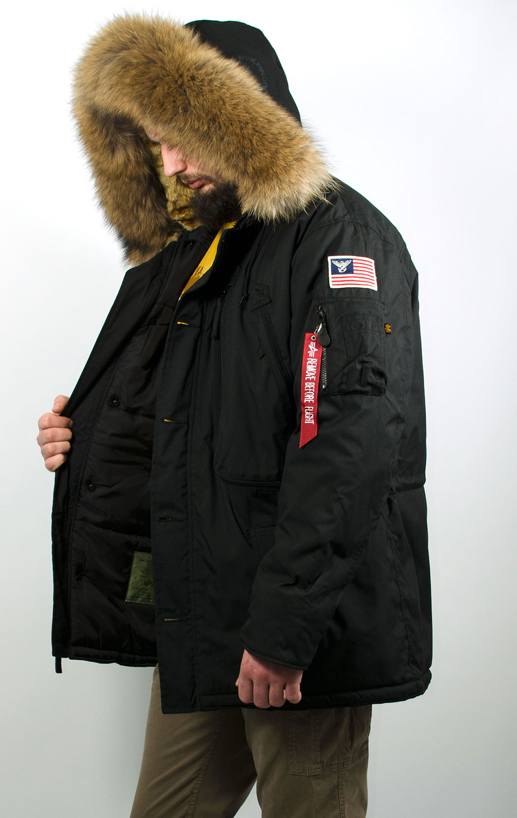 Аляска ALPHA INDUSTRIES POLAR натур. мех black 