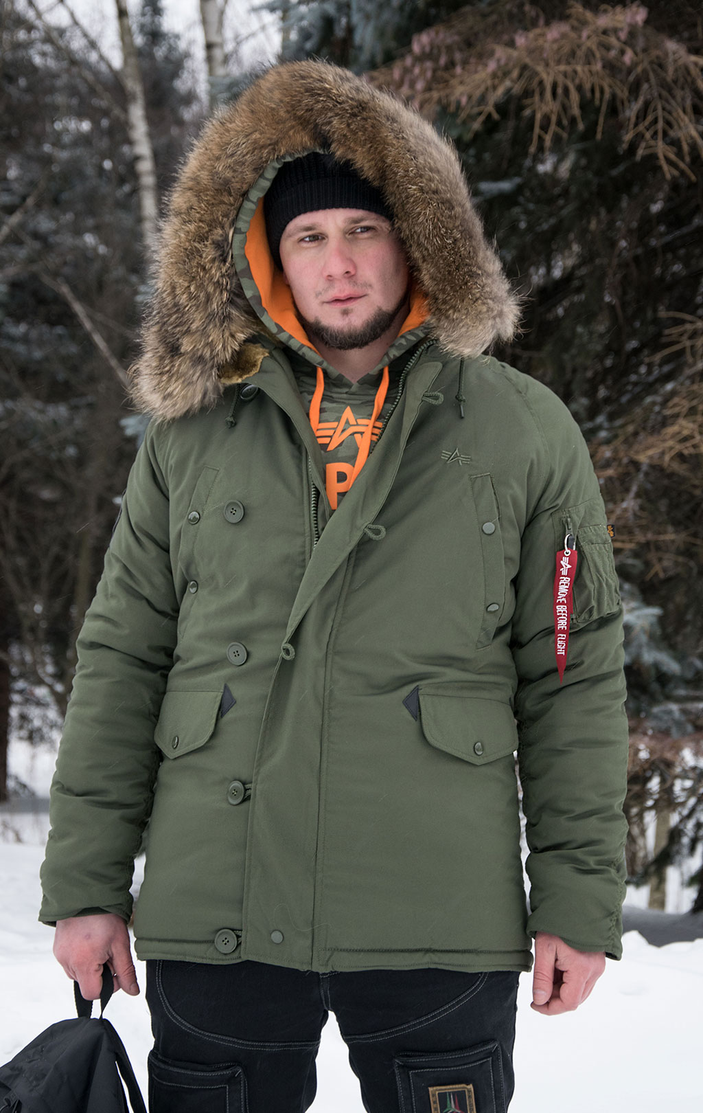 Аляска ALPHA INDUSTRIES EXPLORER натур. мех dark green 