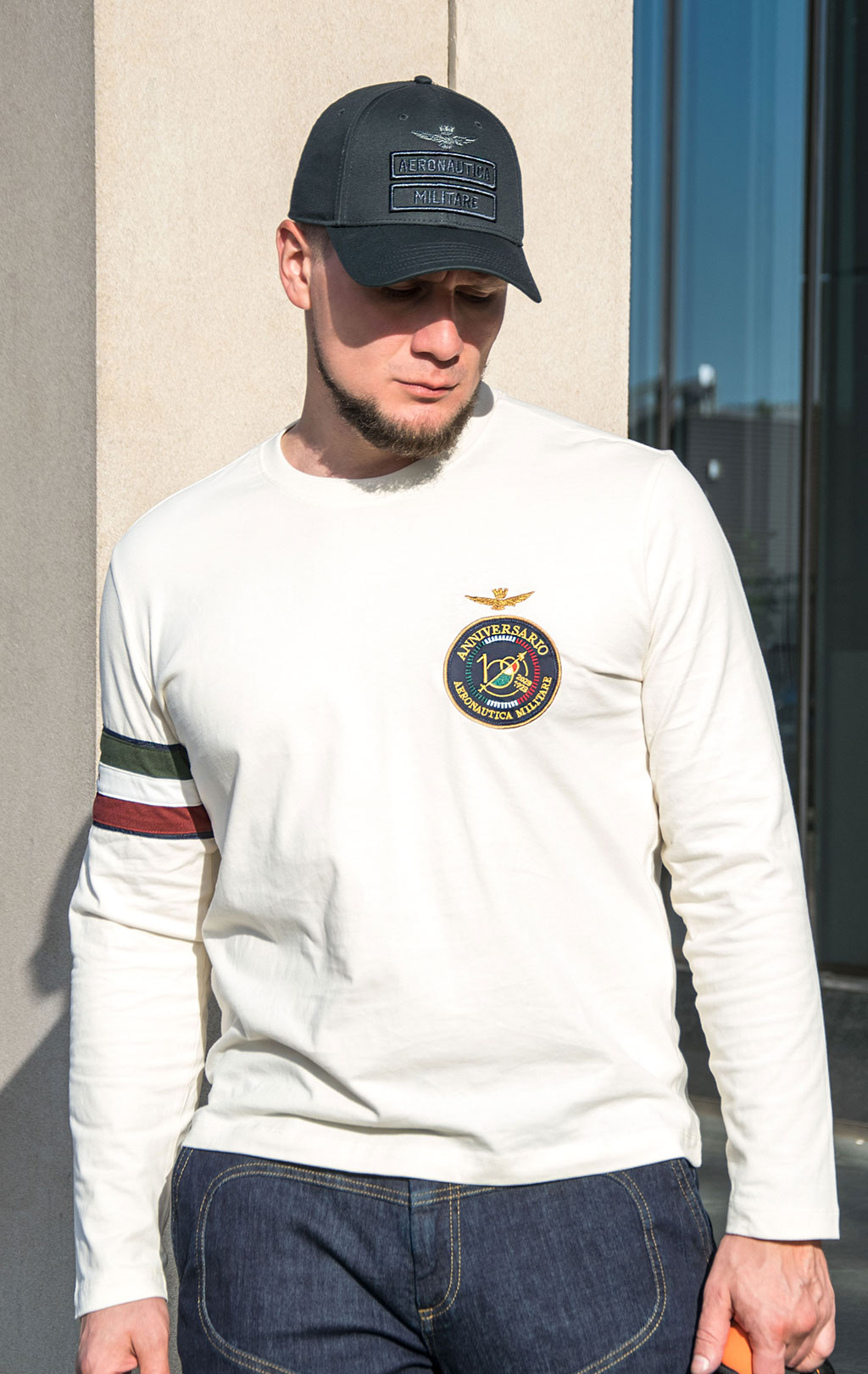 Лонгслив AERONAUTICA MILITARE FW 23/24/BD cream white (TS 2138) 