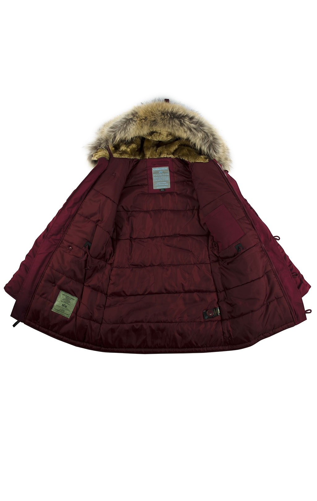 Женская аляска ALPHA INDUSTRIES EXPLORER натур. мех burgundy 