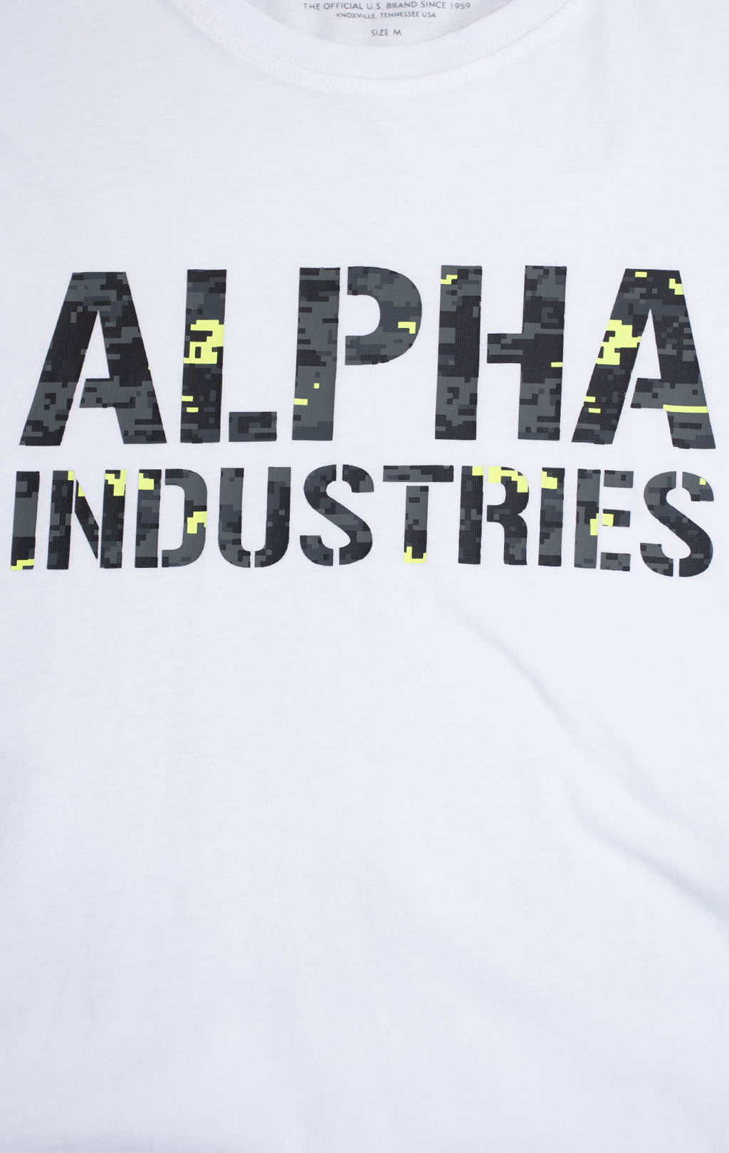 Футболка ALPHA INDUSTRIES CAMO PRINT white/digi black camo 