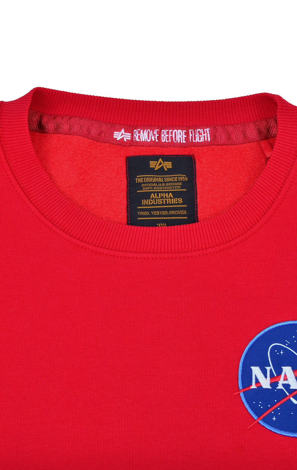 Свитшот ALPHA INDUSTRIES NASA Inlay speed red 