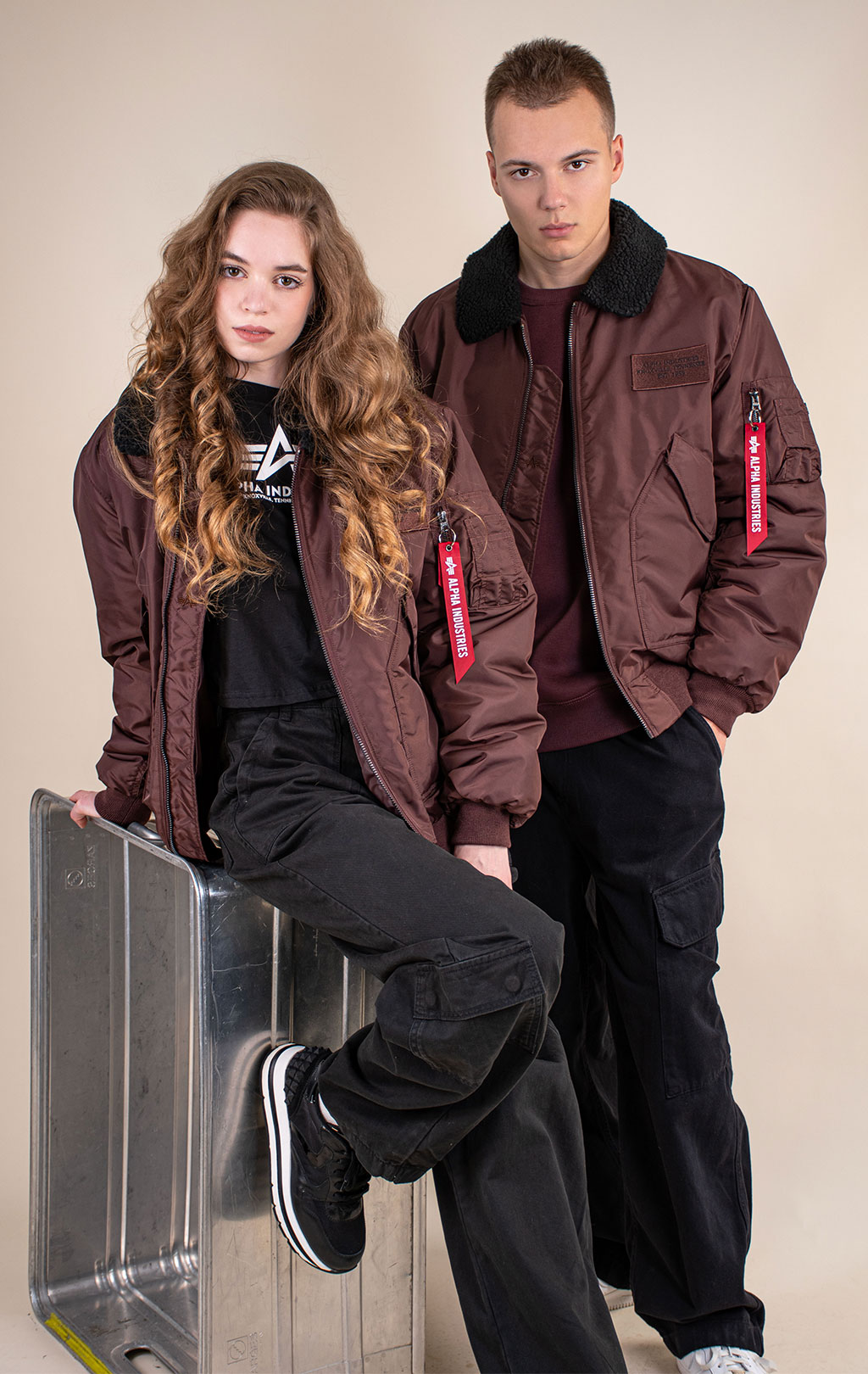 Куртка лётная ALPHA INDUSTRIES CWU 45/P RELAXED FIT FLIGHT JACKET (OXFORD SC) FW 26/27 cocoa 