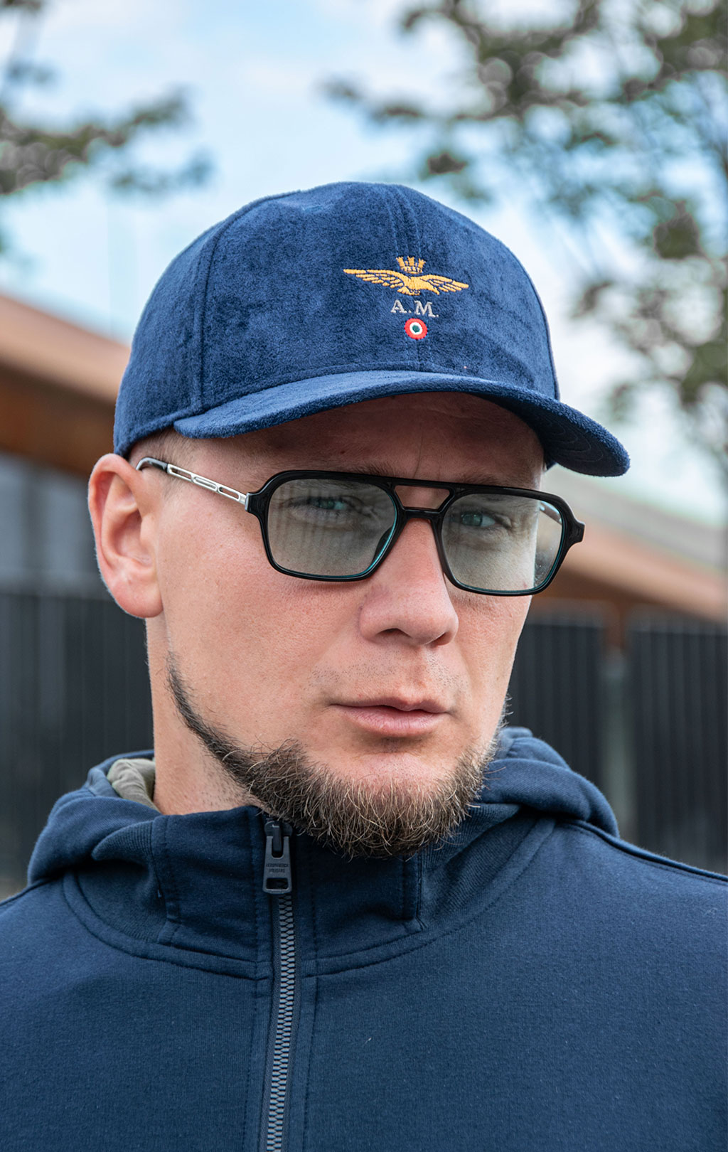 Бейсболка AERONAUTICA MILITARE искусственная замша FW 25/26/CN blue navy (HA 1229) 