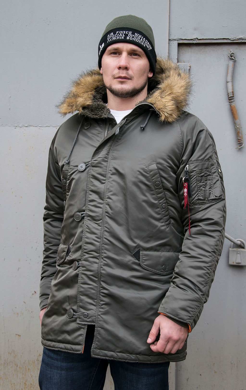Slim fit alpha industries cheap