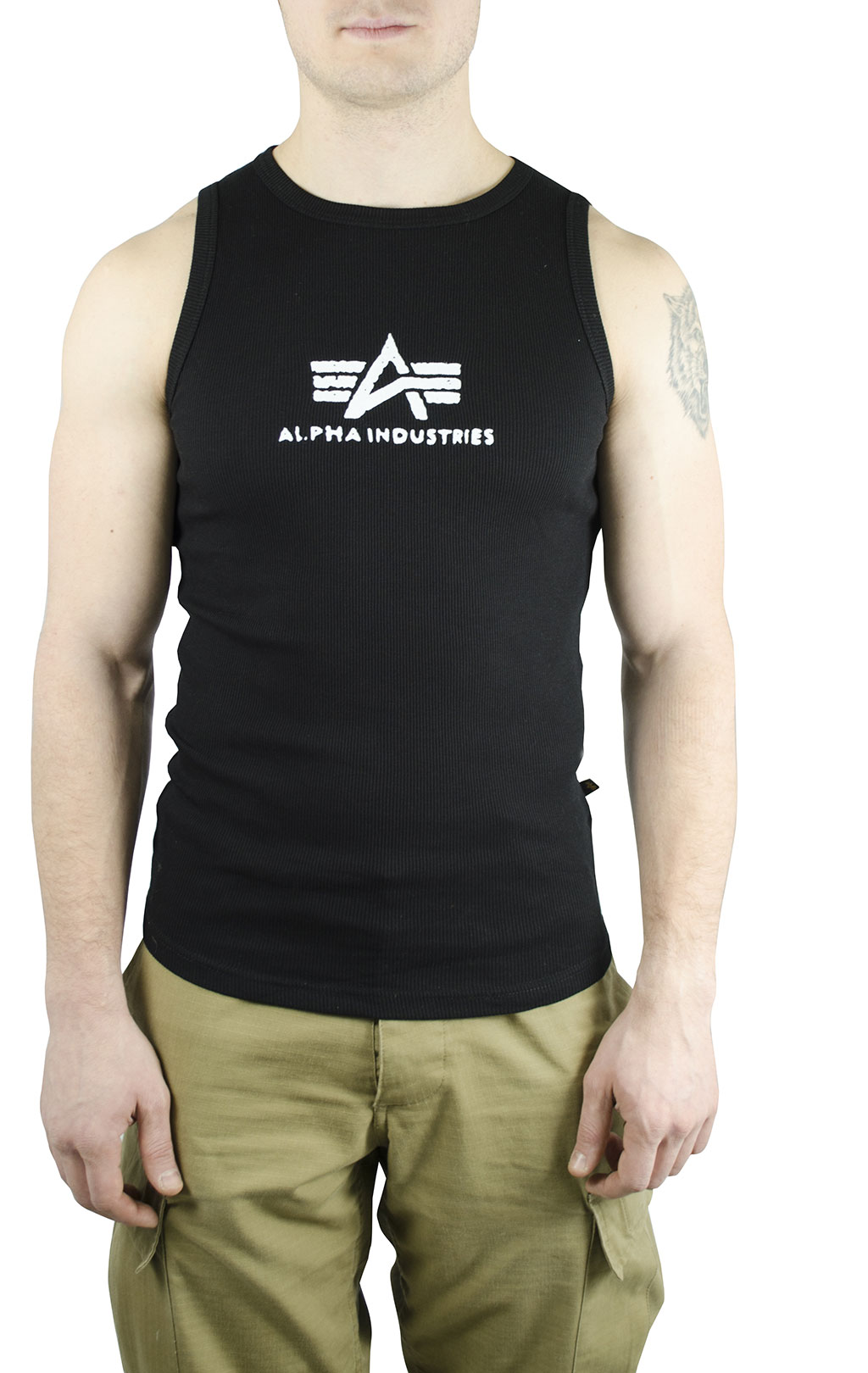 Майка ALPHA INDUSTRIES LOGO TANK black white 