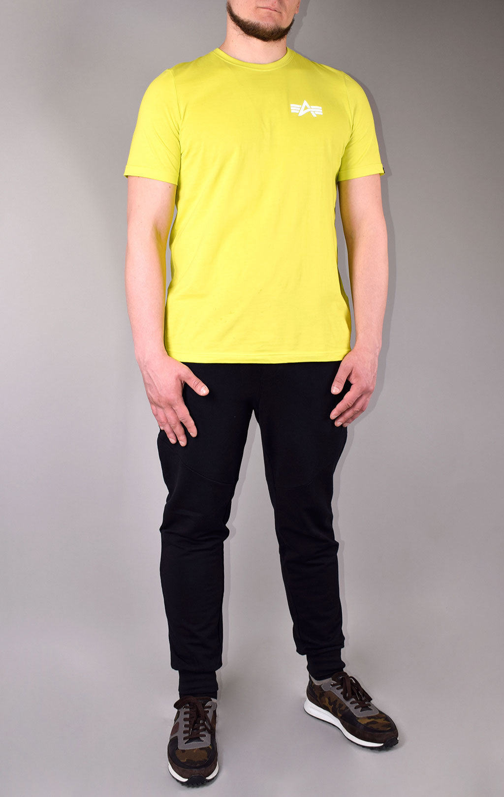 Футболка ALPHA INDUSTRIES REFLECTIVE SMALL LOGO neon yellow 