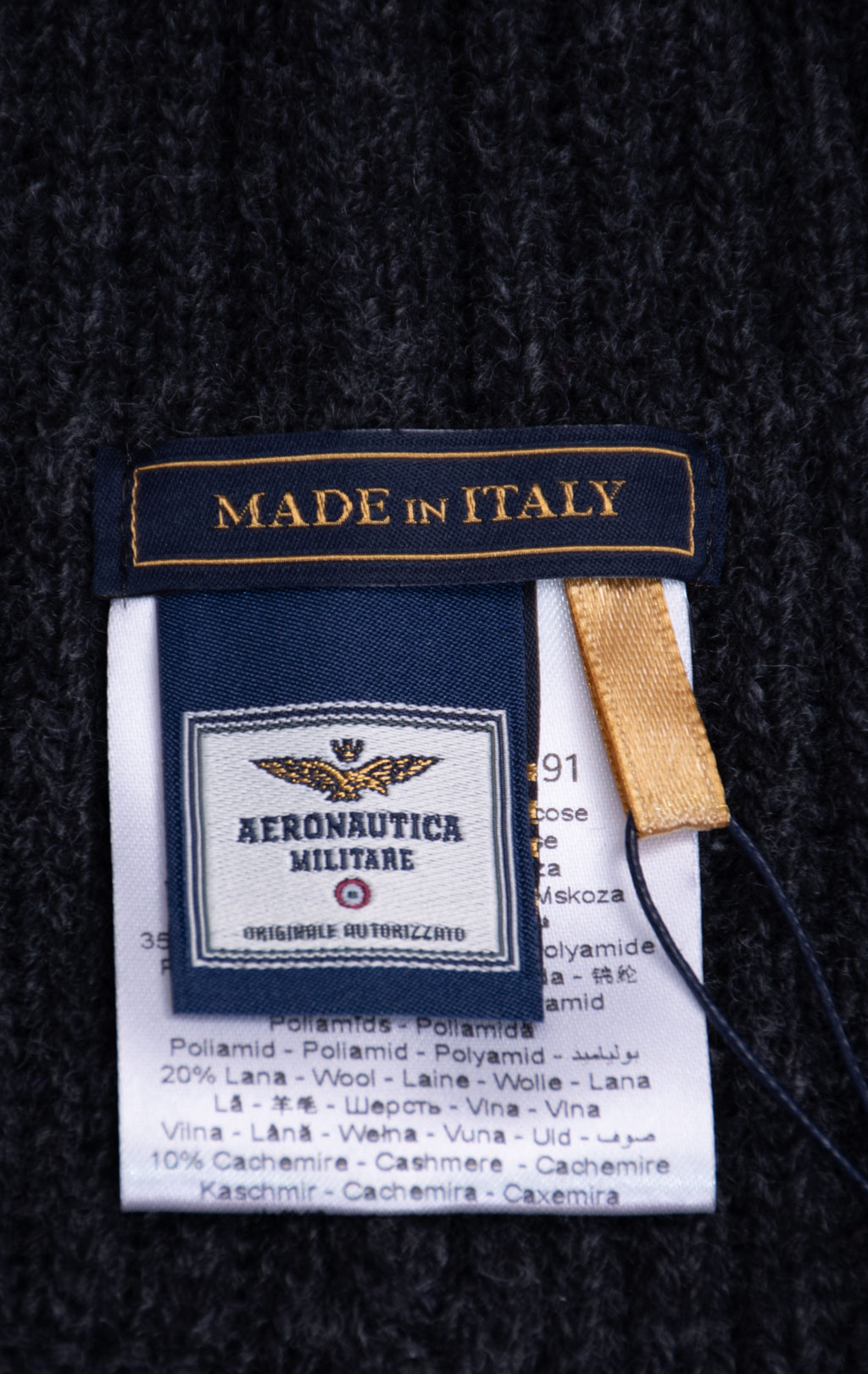 Шапка вязаная AERONAUTICA MILITARE FW 26/27/IT dark grey melange (CU 0096) 