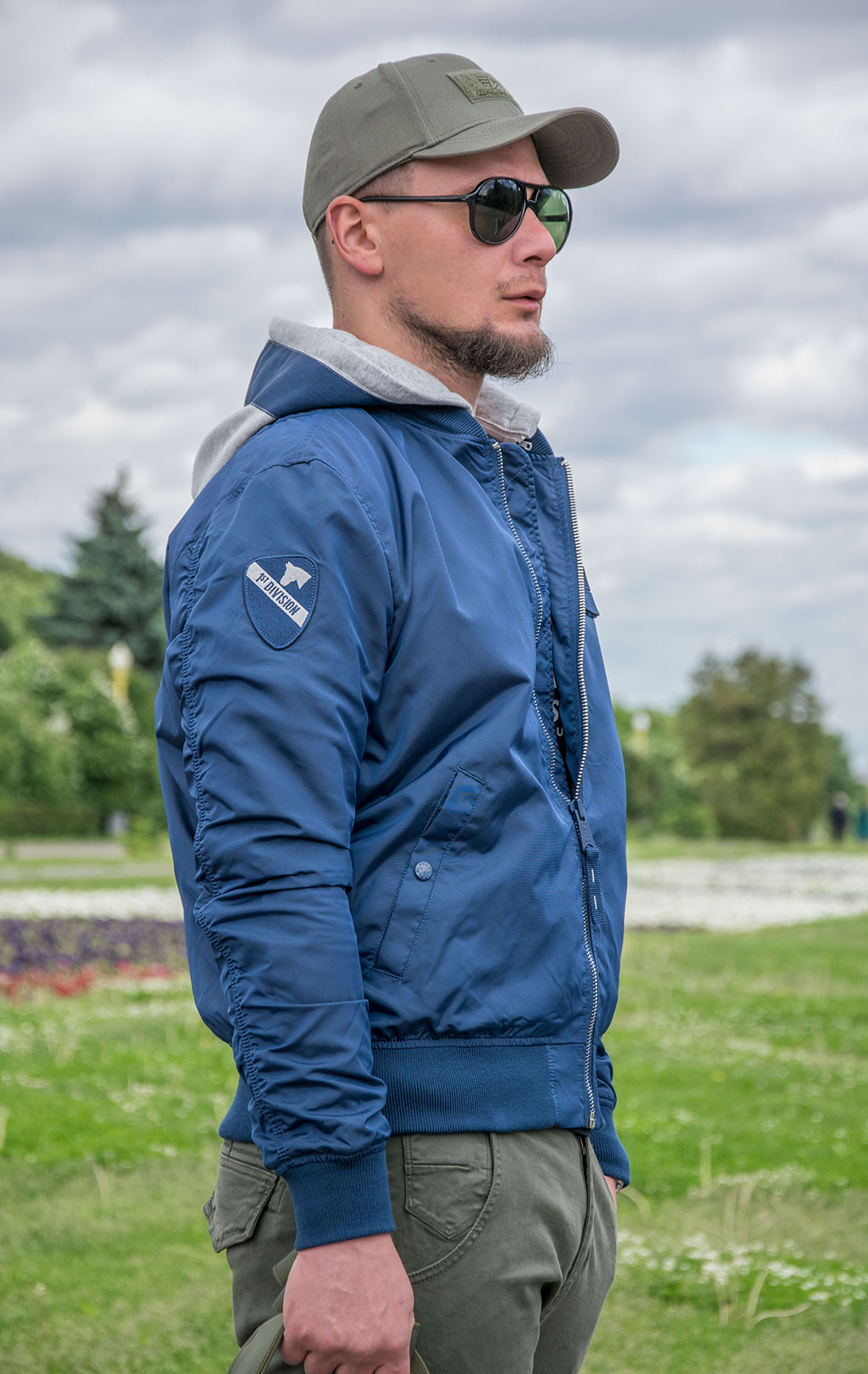 Ветровка-бомбер лётная ALPHA INDUSTRIES TT HOOD CUSTOM MA-1 new navy 