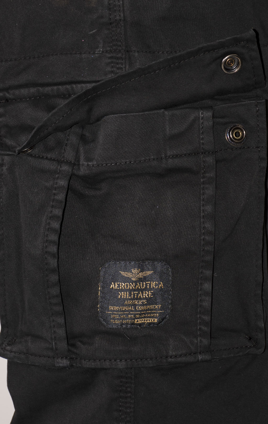 Брюки-карго AERONAUTICA MILITARE big size плотные FW 24/25/AL jet black (PA 1329) 