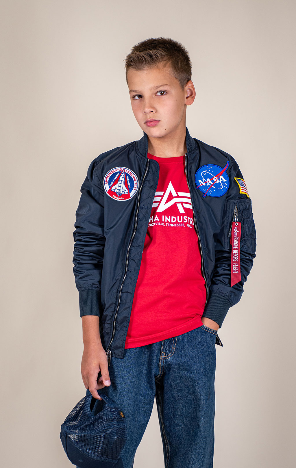 Детская куртка-бомбер лётная ALPHA INDUSTRIES MA-1 Youth NASA FW 21/22 m rep. blue 