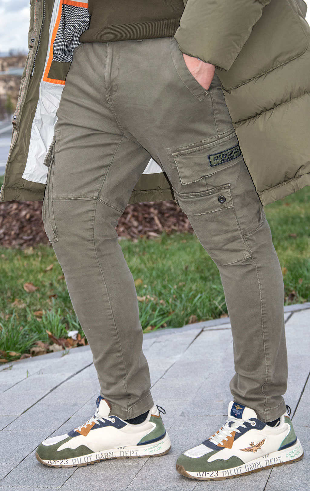 Брюки-карго AERONAUTICA MILITARE плотные FW 23/24/PK military green (PA 1550)