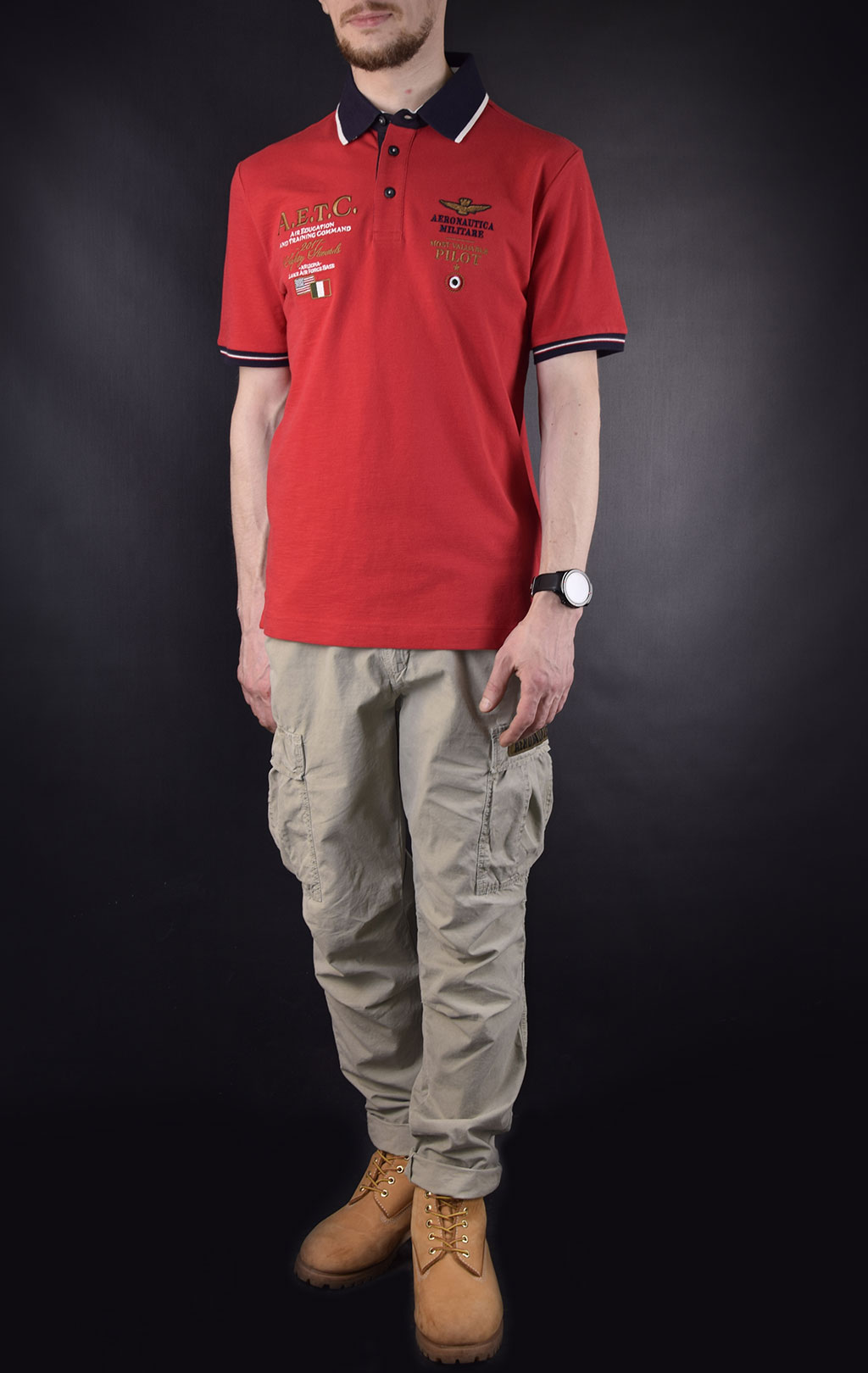 Футболка-поло AERONAUTICA MILITARE SS19 rosso sport (PO 1353) 