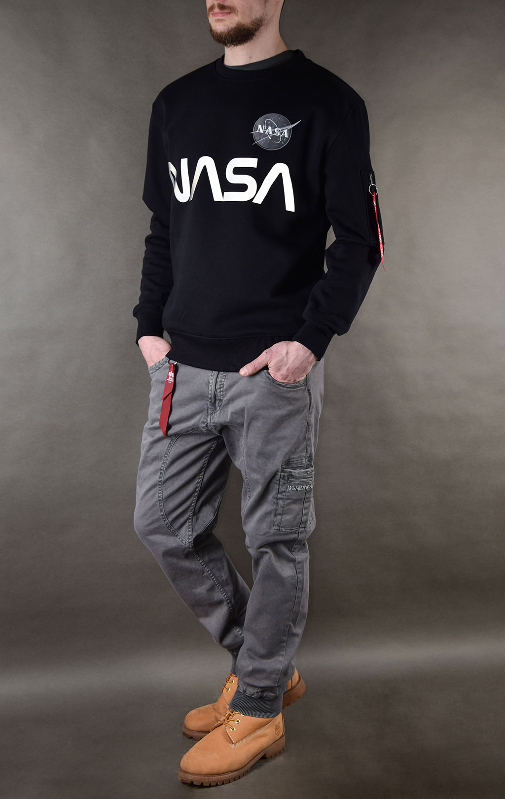 Свитшот ALPHA INDUSTRIES NASA reflective black 