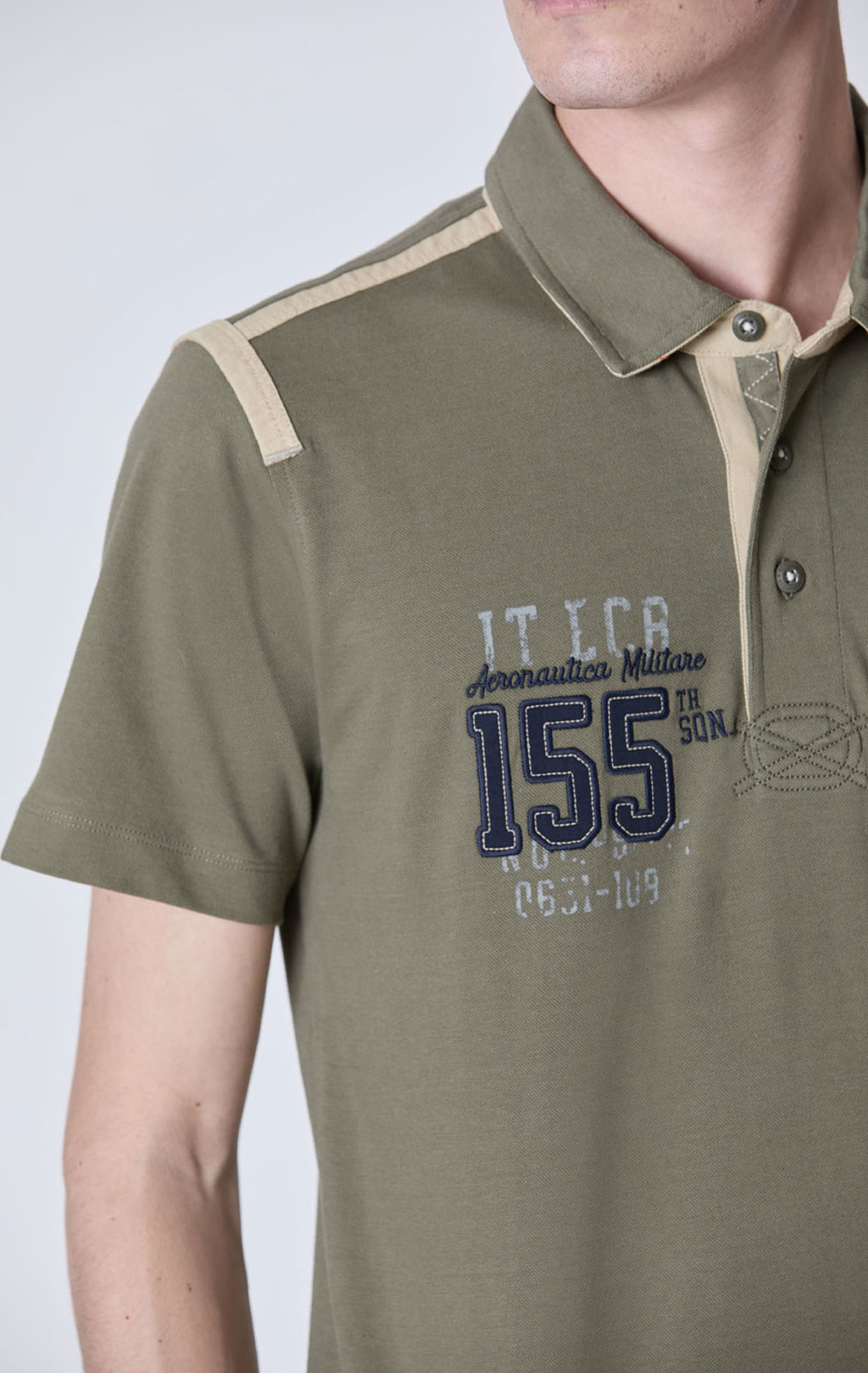 Футболка-поло AERONAUTICA MILITARE SS 25 m/TR military olive (PO 1860) 