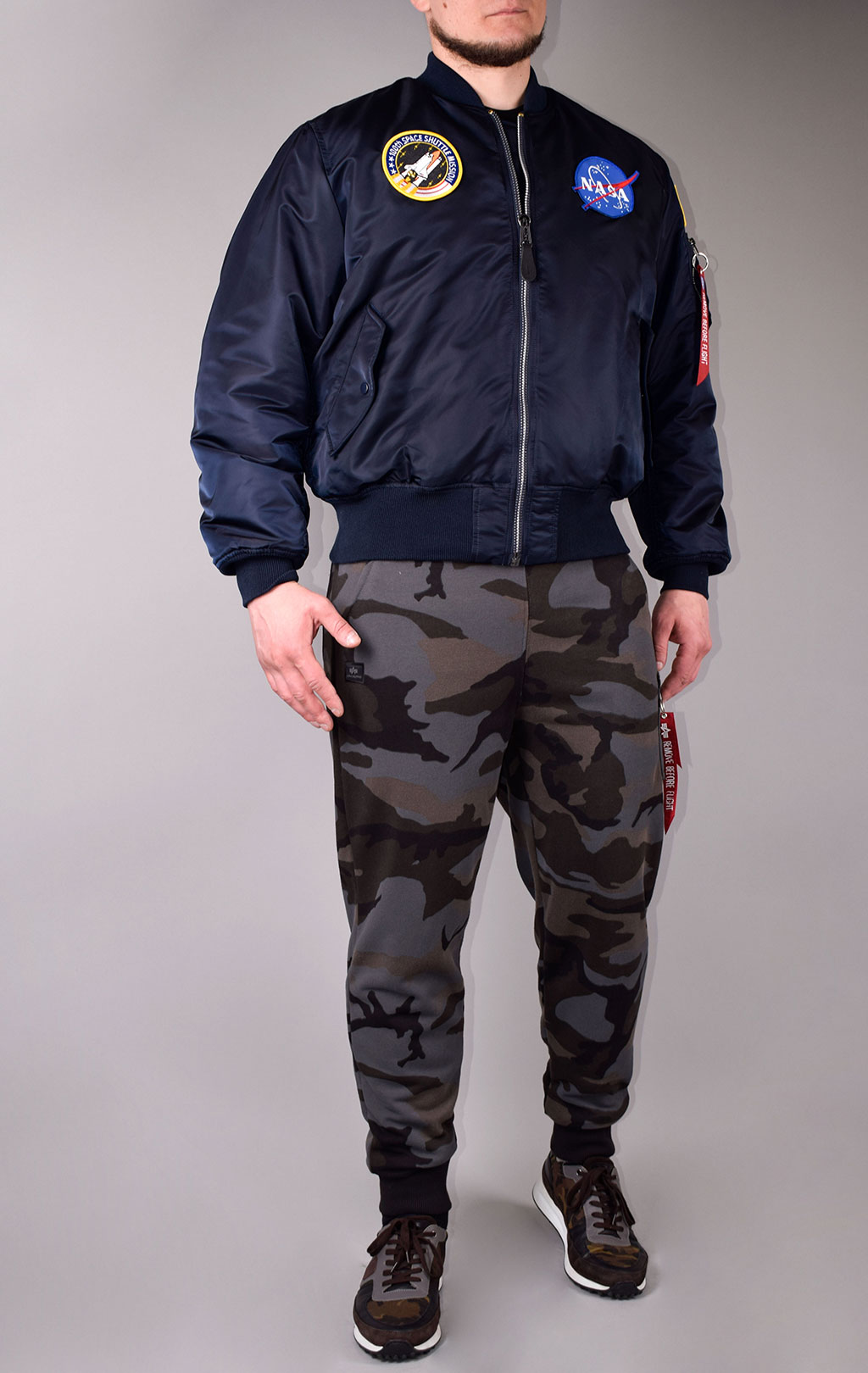 Бомбер ALPHA INDUSTRIES NASA big size MA-1 original fit rep. blue 