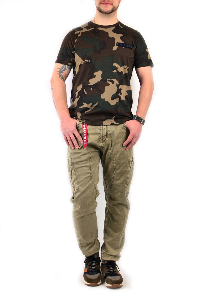 Футболка ALPHA INDUSTRIES ALS camo woodland 65 