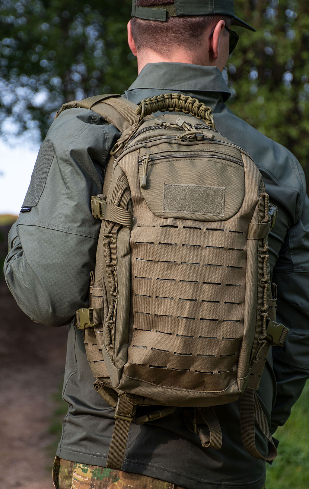 Рюкзак тактический 30L front laser cut, paracord olive BS-544 Китай