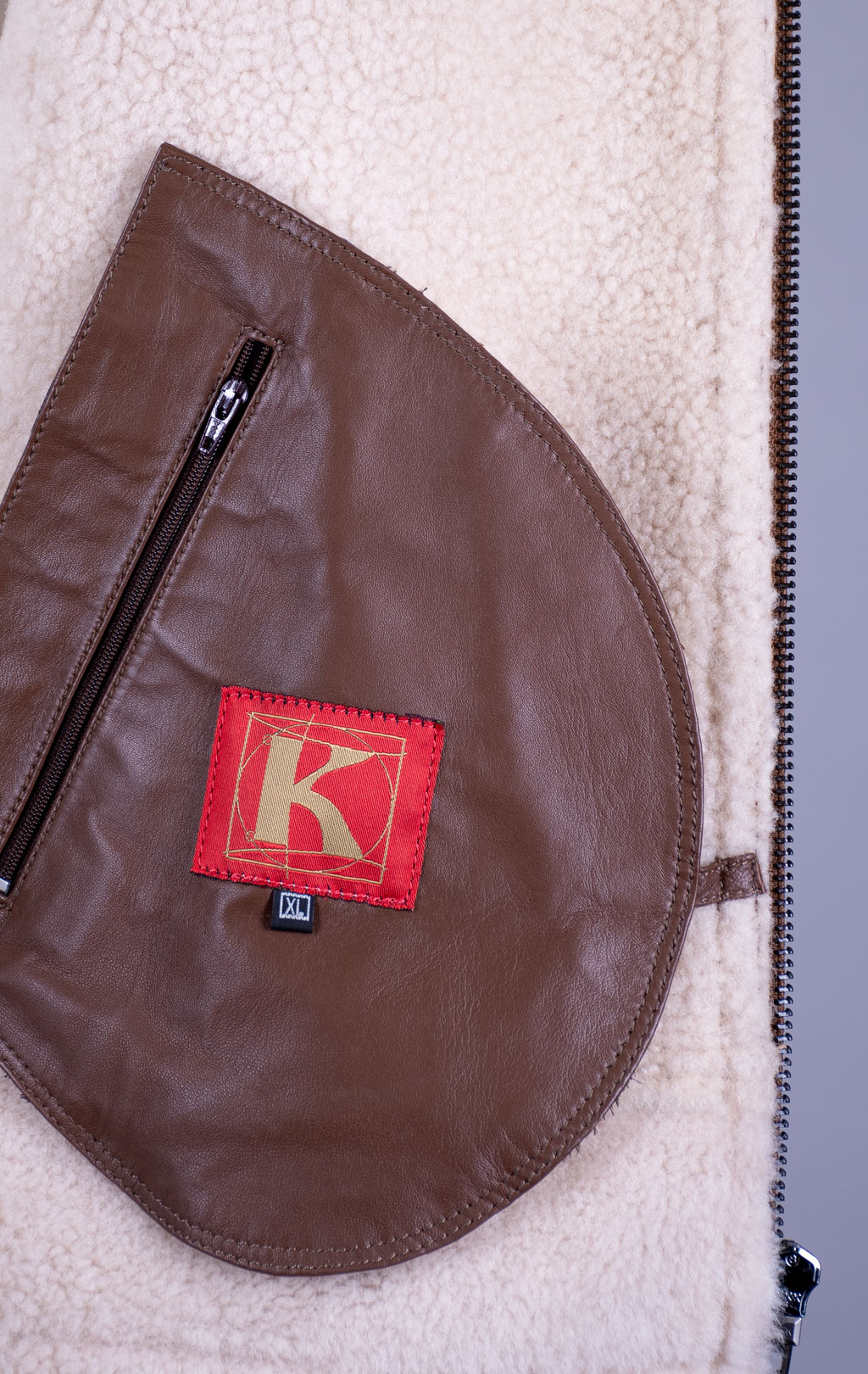 Куртка-пилот KODZIC B-3 Hooded овчина vintage khaki (1251) 