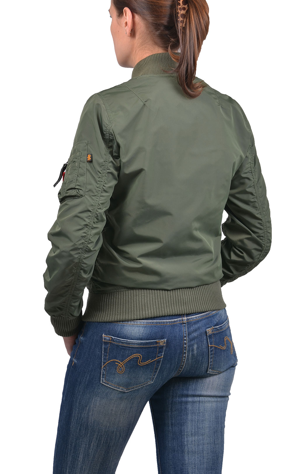 Женская ветровка-бомбер ALPHA INDUSTRIES TT MA-1 sage green 