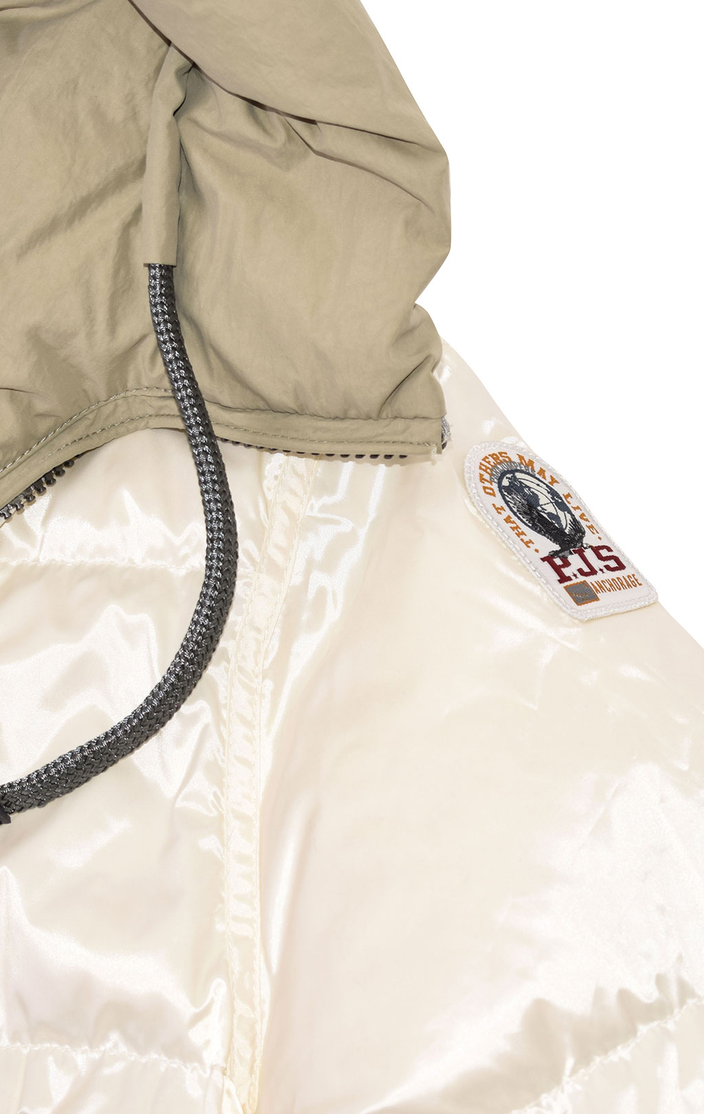 Женское пальто пуховое PARAJUMPERS SLEEPING BAG двустороннее FW 20/21 overcast/off white 