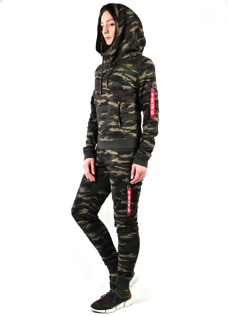 Женская толстовка ALPHA INDUSTRIES X-FIT HOODY camo woodland 65 