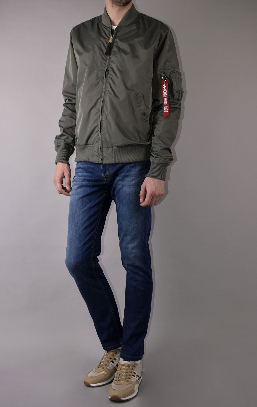 Ветровка-бомбер ALPHA INDUSTRIES TT big size MA-1 vintage green 