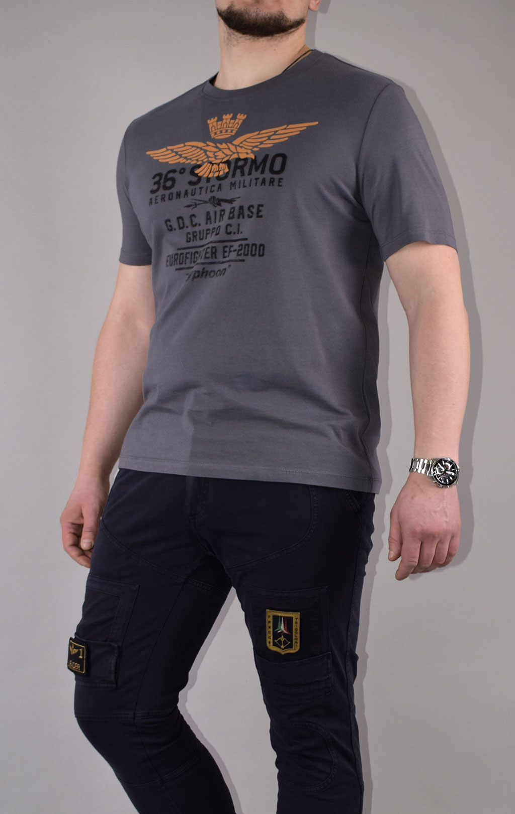 Футболка AERONAUTICA MILITARE SS 21/TR grigio medio (TS 1867) 