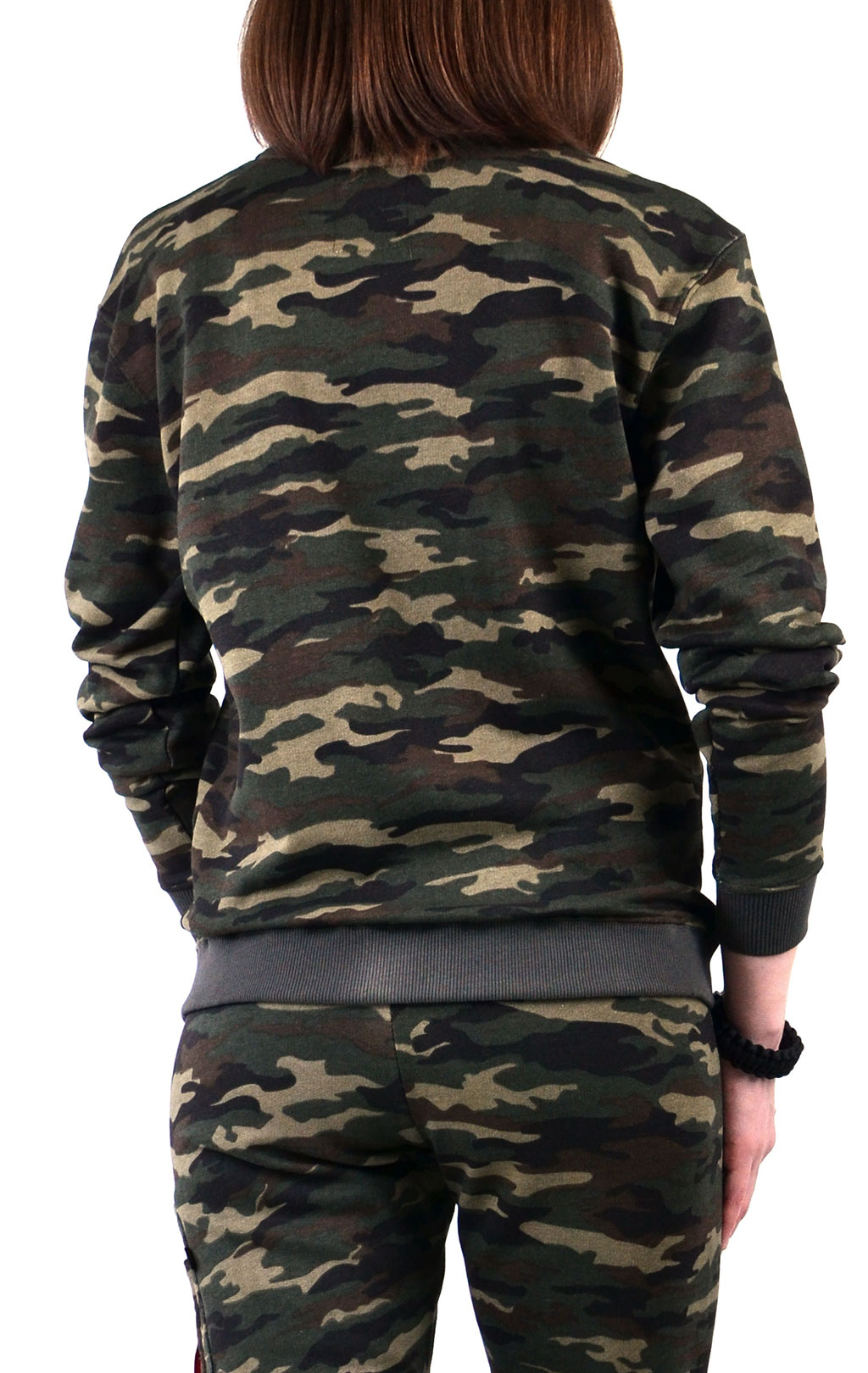 Женский свитшот ALPHA INDUSTRIES LOGO SWEATER camo woodland 65 