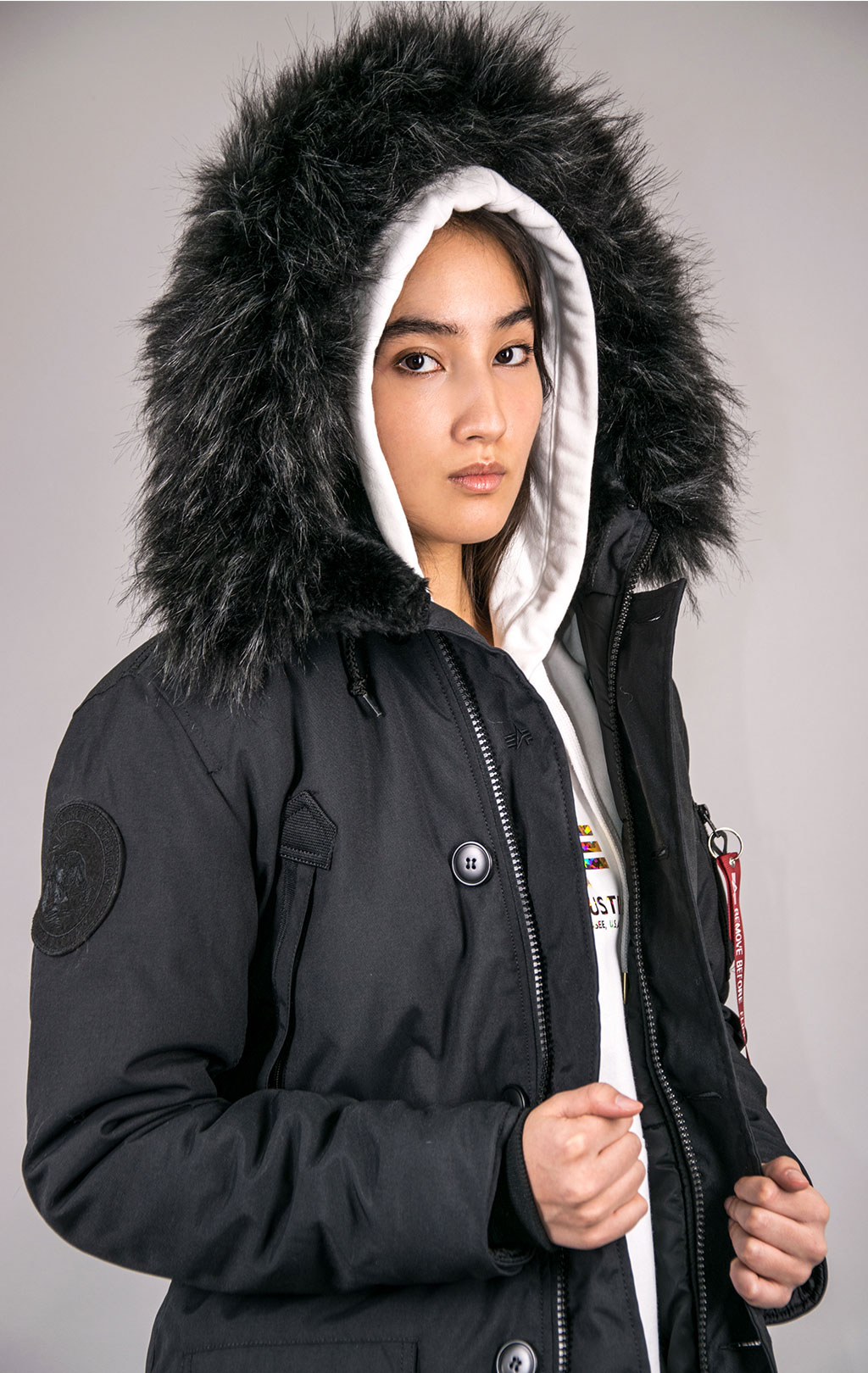 Женская аляска ALPHA INDUSTRIES POLAR all black 