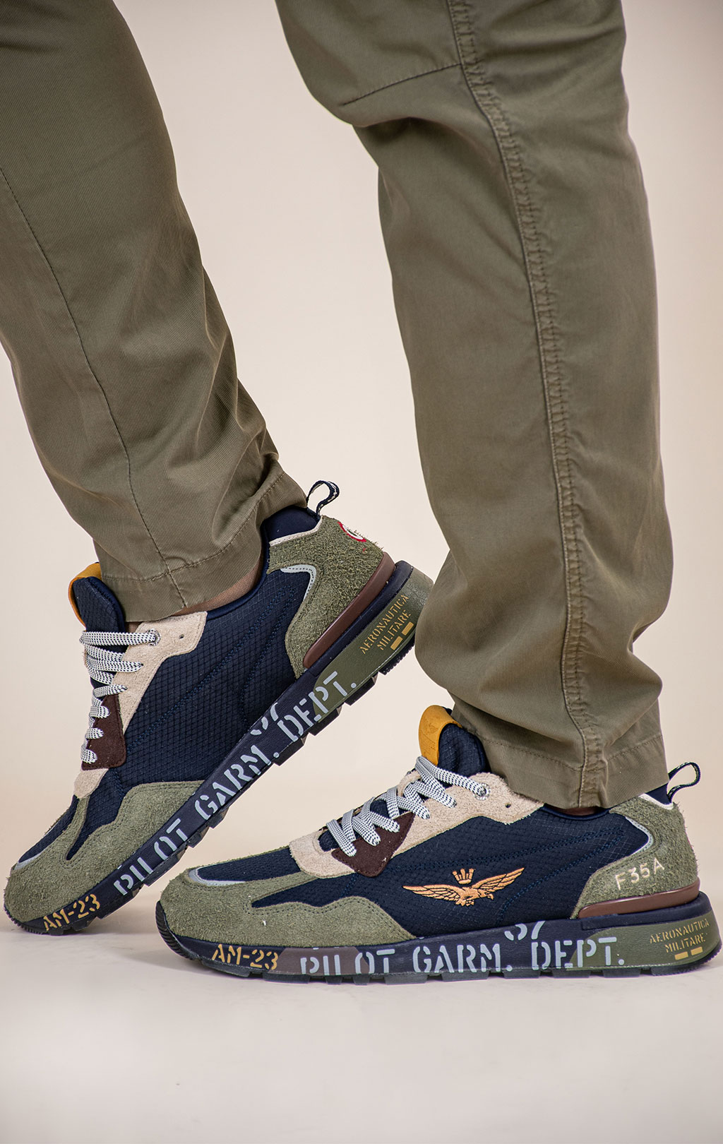 Кроссовки AERONAUTICA MILITARE (SC 0276) замша FW 26/27/CN verde/blue 
