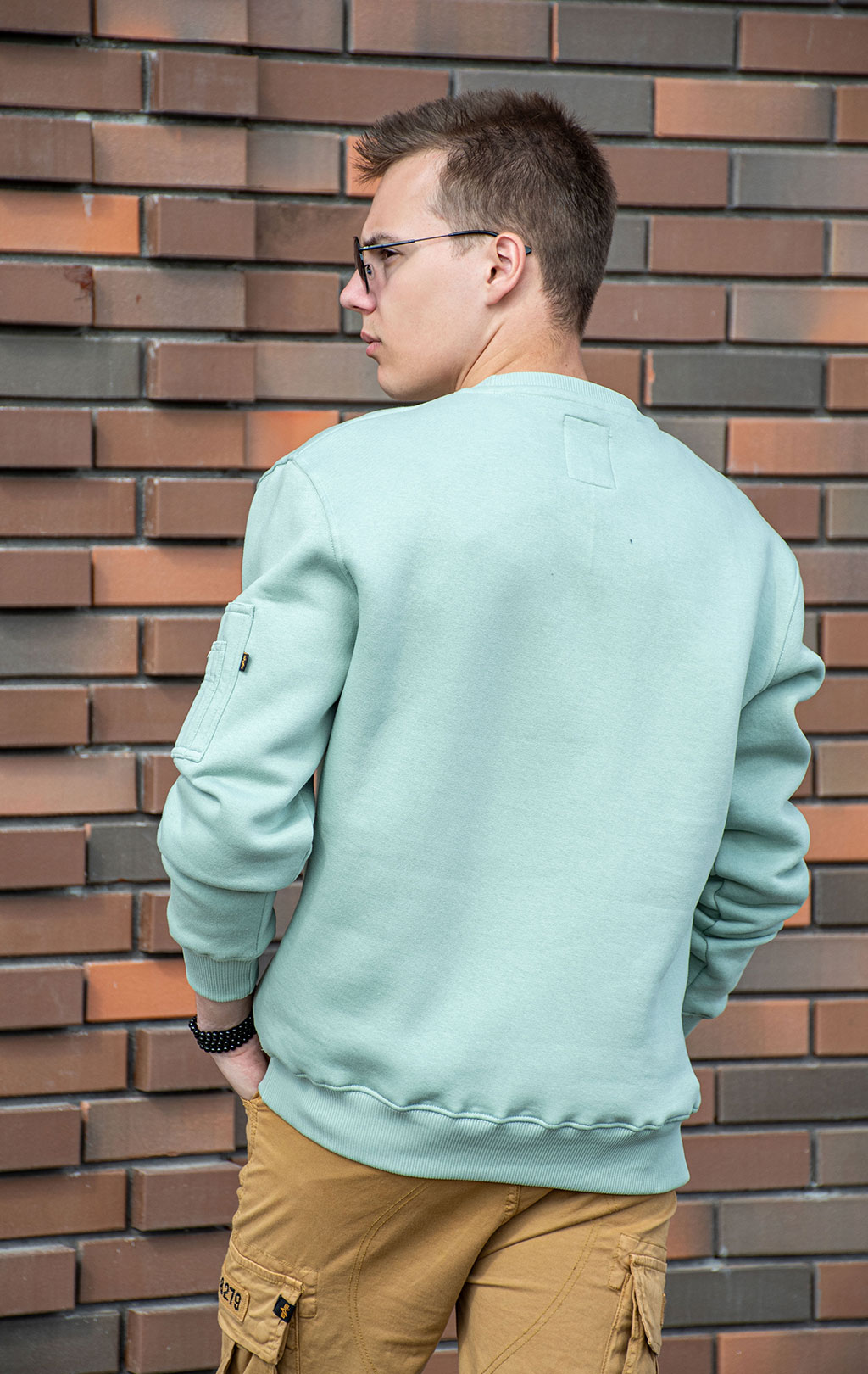 Свитшот ALPHA INDUSTRIES ALPHA LABEL SWEATER dusty green 