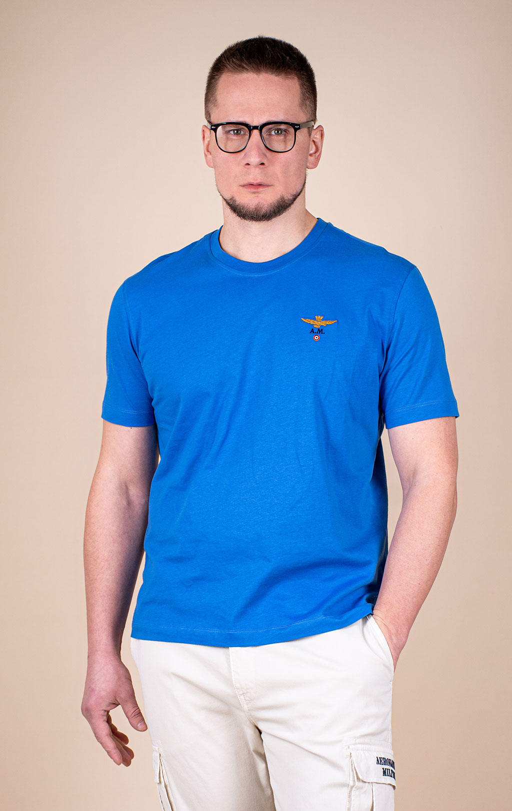 Футболка AERONAUTICA MILITARE SS 26/TR sonic blue (TS 1580) 
