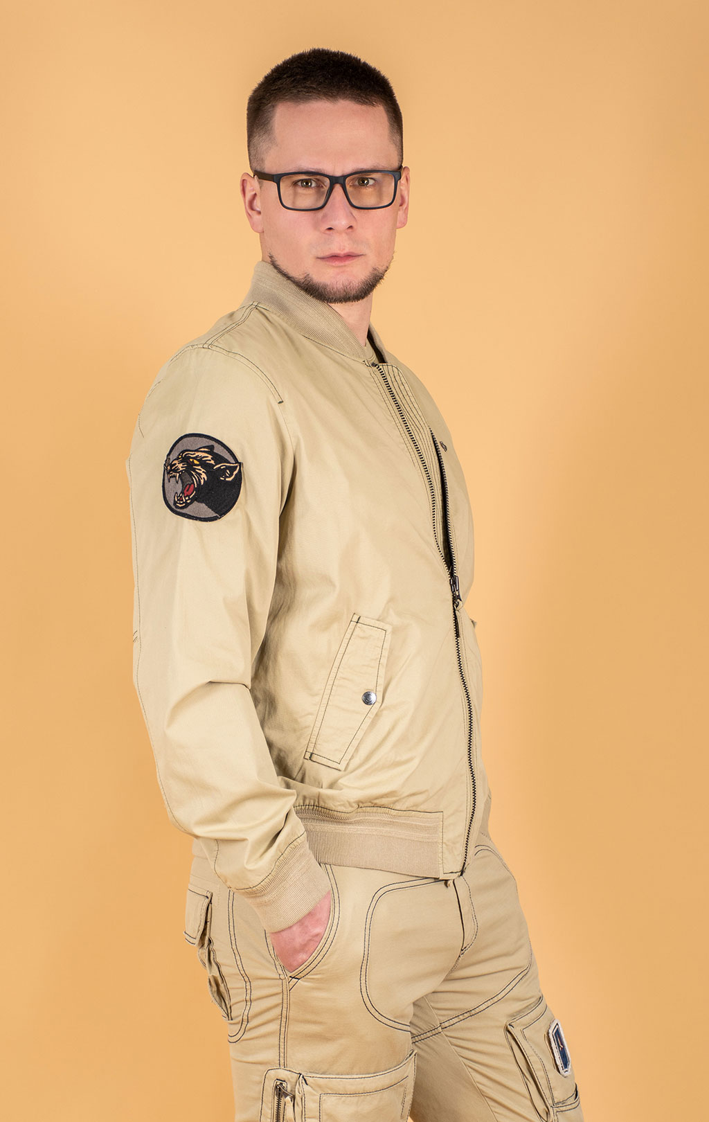 Ветровка-бомбер AERONAUTICA MILITARE SS 25 m/IN antelope beige (AB 2216) 