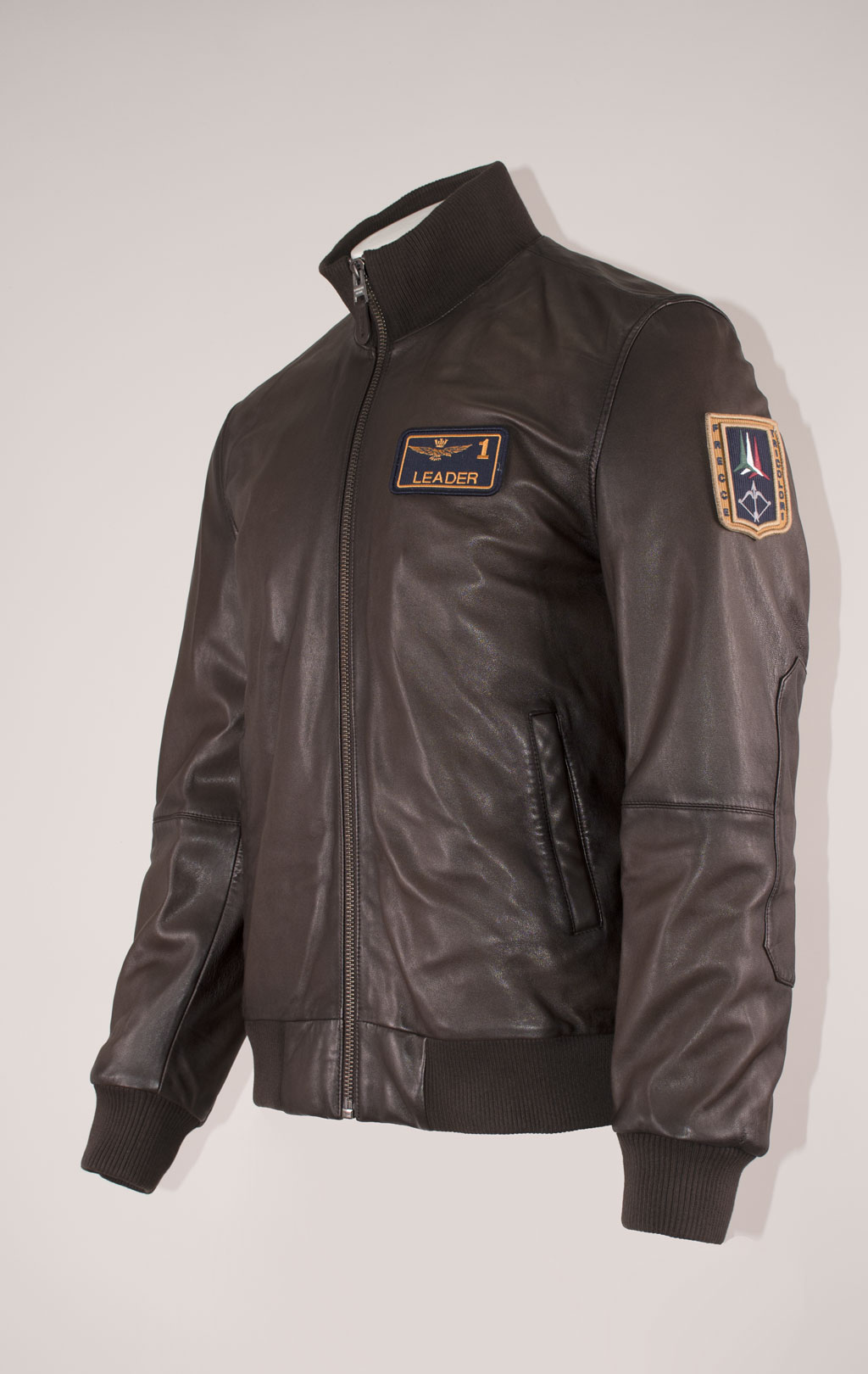 Куртка-бомбер AERONAUTICA MILITARE кожа FW 24/25/IN marrone (PN 949) 
